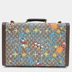 Gucci Brown GG Supreme X Disney Suitcase Bag