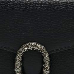 Pre Owned Gucci Black Leather Mini Dionysus Shoulder Bag