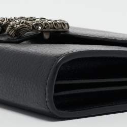 Pre Owned Gucci Black Leather Mini Dionysus Shoulder Bag