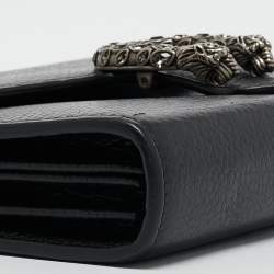 Pre Owned Gucci Black Leather Mini Dionysus Shoulder Bag