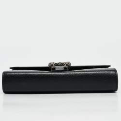 Pre Owned Gucci Black Leather Mini Dionysus Shoulder Bag