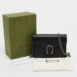 Pre Owned Gucci Black Leather Mini Dionysus Shoulder Bag