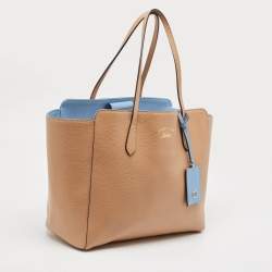 مملوكة مسبقًا Gucci Camelia/Mineral Blue Leather Medium Swing Tote