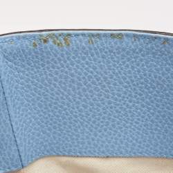 مملوكة مسبقًا Gucci Camelia/Mineral Blue Leather Medium Swing Tote