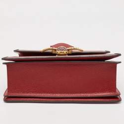 Gucci Red/Beige GG Supreme Canvas Small Queen Margaret Top Handle Bag