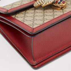 Gucci Red/Beige GG Supreme Canvas Small Queen Margaret Top Handle Bag