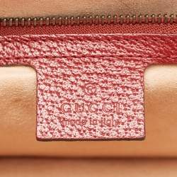 Gucci Red/Beige GG Supreme Canvas Small Queen Margaret Top Handle Bag