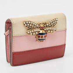 Gucci Multicolor Leather Stripe Queen Margaret Card Case