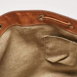 Pre Owned Gucci Brown Leather Tattoo Heart Tribeca Messenger Flap Bag
