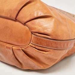 Pre Owned Gucci Brown Leather Tattoo Heart Tribeca Messenger Flap Bag