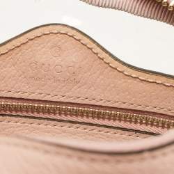 Pre Owned Gucci Light Pink Leather and PVC Mini Ophidia Crossbody Bag