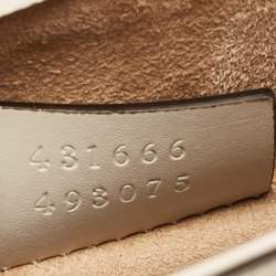 Pre Owned Gucci Off White Leather Mini Web Chain Sylvie Shoulder Bag