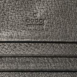 Gucci Black Leather Crystals GG Marmont Card Case