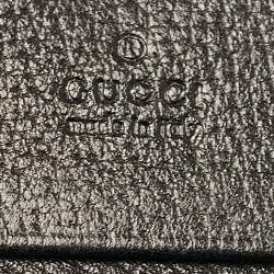 Gucci Black Leather Crystals GG Marmont Card Case