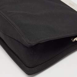 Pre Owned Gucci Black Canvas and Leather Metal Frame Tote