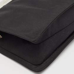 Pre Owned Gucci Black Canvas and Leather Metal Frame Tote