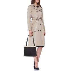 Pre Owned Gucci Black Canvas and Leather Metal Frame Tote