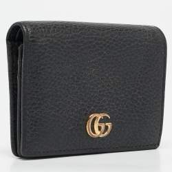 Gucci Black Leather GG Marmont Card Case