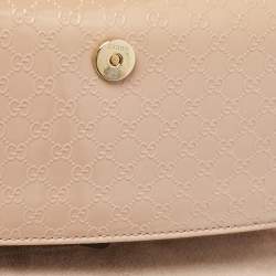 Gucci Beige Microguccissima Patent Leather Broadway Clutch