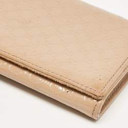Gucci Beige Microguccissima Patent Leather Broadway Clutch