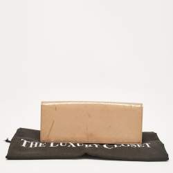 Gucci Beige Microguccissima Patent Leather Broadway Clutch
