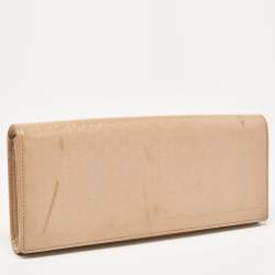 Gucci Beige Microguccissima Patent Leather Broadway Clutch