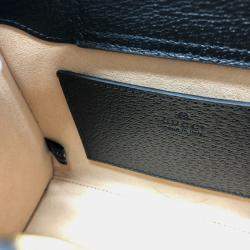 Pre Owned Gucci Black Leather Diana Bamboo Top Handle Bag