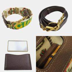 Gucci Multicolour Canvas and Leather Bamboo Top Handle Bag