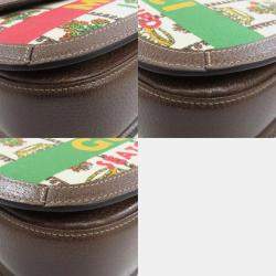 Gucci Multicolour Canvas and Leather Bamboo Top Handle Bag
