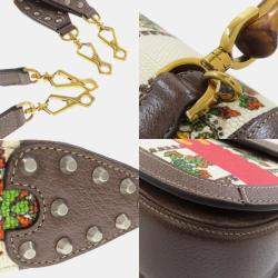 Gucci Multicolour Canvas and Leather Bamboo Top Handle Bag