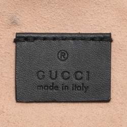 Pre Owned Gucci Black/Red Suede and Patent Mini Ophidia Round Bag