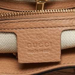 Pre Owned Gucci Beige Leather Medium Chain Soho Tote