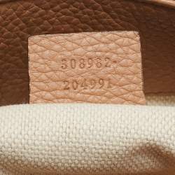 Pre Owned Gucci Beige Leather Medium Chain Soho Tote