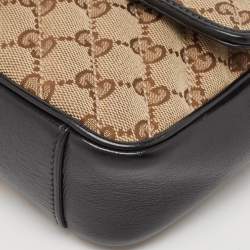 Pre Owned Gucci Black/Beige Matelassé GG Canvas Mini GG Marmont Shoulder Bag