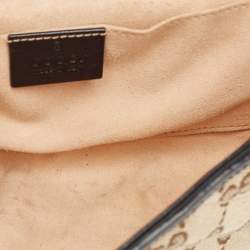 Pre Owned Gucci Black/Beige Matelassé GG Canvas Mini GG Marmont Shoulder Bag