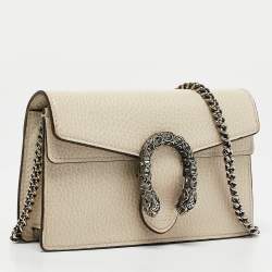 Pre Owned Gucci Off White Leather Super Mini Dionysus Shoulder Bag