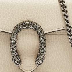 Pre Owned Gucci Off White Leather Super Mini Dionysus Shoulder Bag