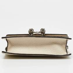 Pre Owned Gucci Off White Leather Super Mini Dionysus Shoulder Bag