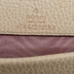 Pre Owned Gucci Off White Leather Super Mini Dionysus Shoulder Bag