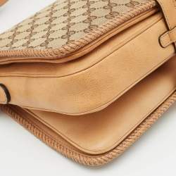 مملوكة مسبقًا Gucci Beige GG Canvas and Leather Medium Marrakech Shoulder Bag