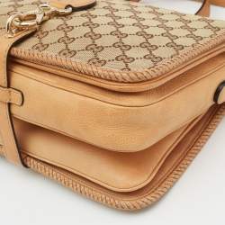 مملوكة مسبقًا Gucci Beige GG Canvas and Leather Medium Marrakech Shoulder Bag