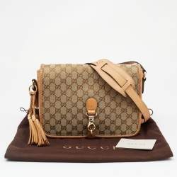 مملوكة مسبقًا Gucci Beige GG Canvas and Leather Medium Marrakech Shoulder Bag