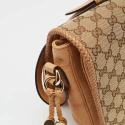 مملوكة مسبقًا Gucci Beige GG Canvas and Leather Medium Marrakech Shoulder Bag