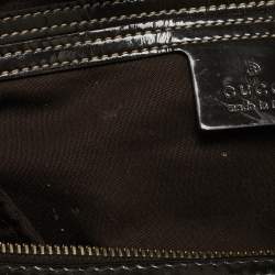 Gucci Dark Brown/Beige GG Supreme Canvas and Patent Leather Medium Joy Boston Bag