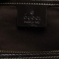 Gucci Dark Brown/Beige GG Supreme Canvas and Patent Leather Medium Joy Boston Bag