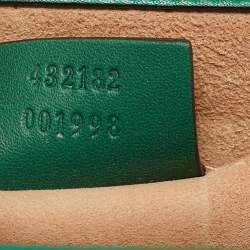 Gucci Green Leather Small Pearl Studded Padlock Shoulder Bag