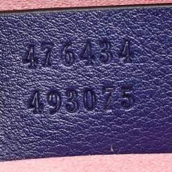 Pre Owned Gucci Blue Matelassé Velvet GG Marmont Belt Bag