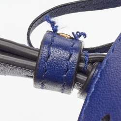 Pre Owned Gucci Blue Matelassé Velvet GG Marmont Belt Bag