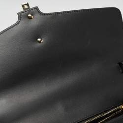Gucci Black Leather Medium Animal Studs Sylvie Top Handle Bag
