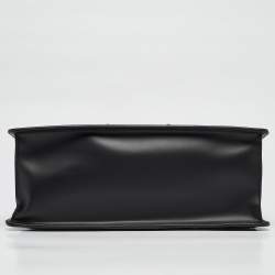 Gucci Black Leather Medium Animal Studs Sylvie Top Handle Bag